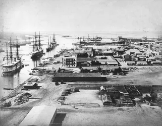 Port-Saïd et le canal de Suez, vers 1875